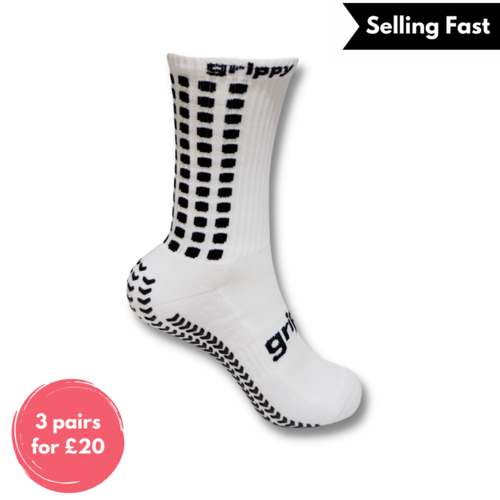 Grippy White Football Grip Socks